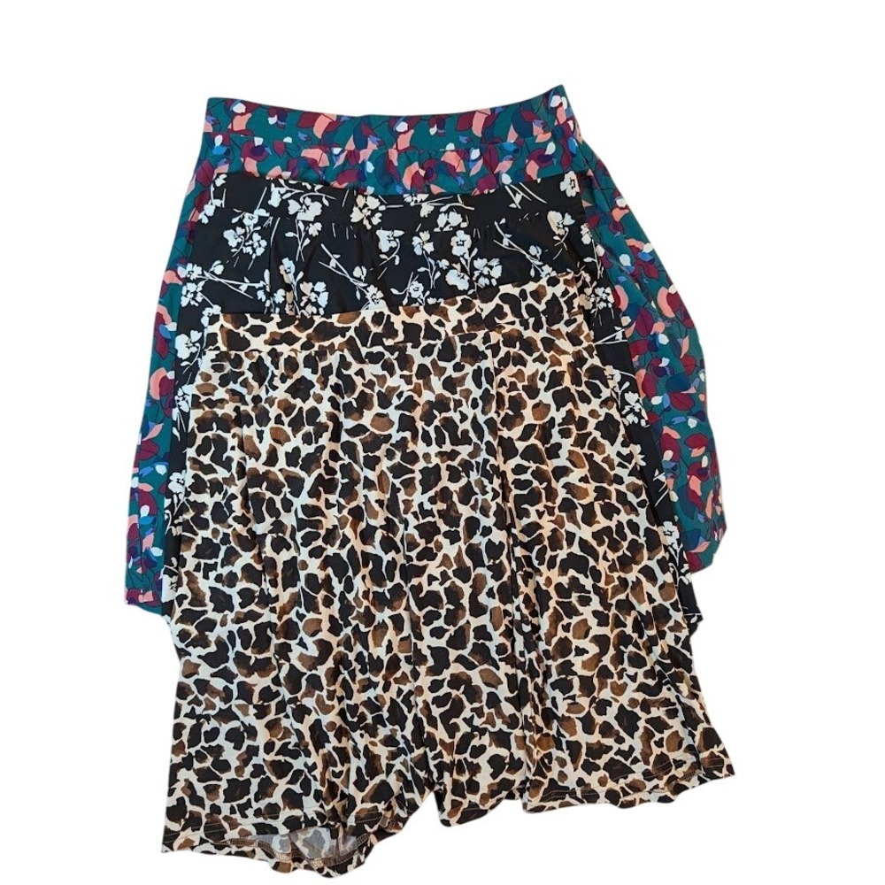 Leota Set of 3 Skirts Size Large Animal‎ Print Floral Print Teal